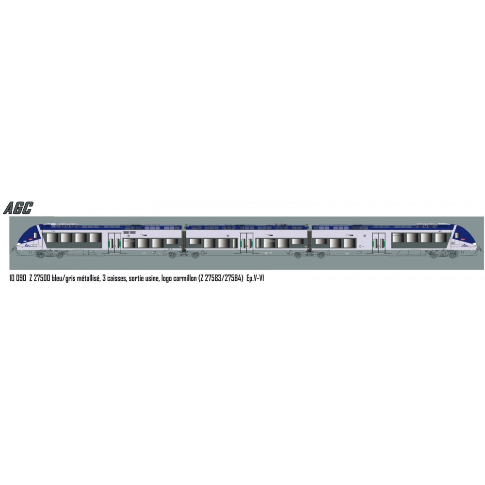 LS Models 10090S Autorail AGC Z 27583, Sortie usine, logo Carmillon, digital sonore Ls models Lsm_10090S - 1