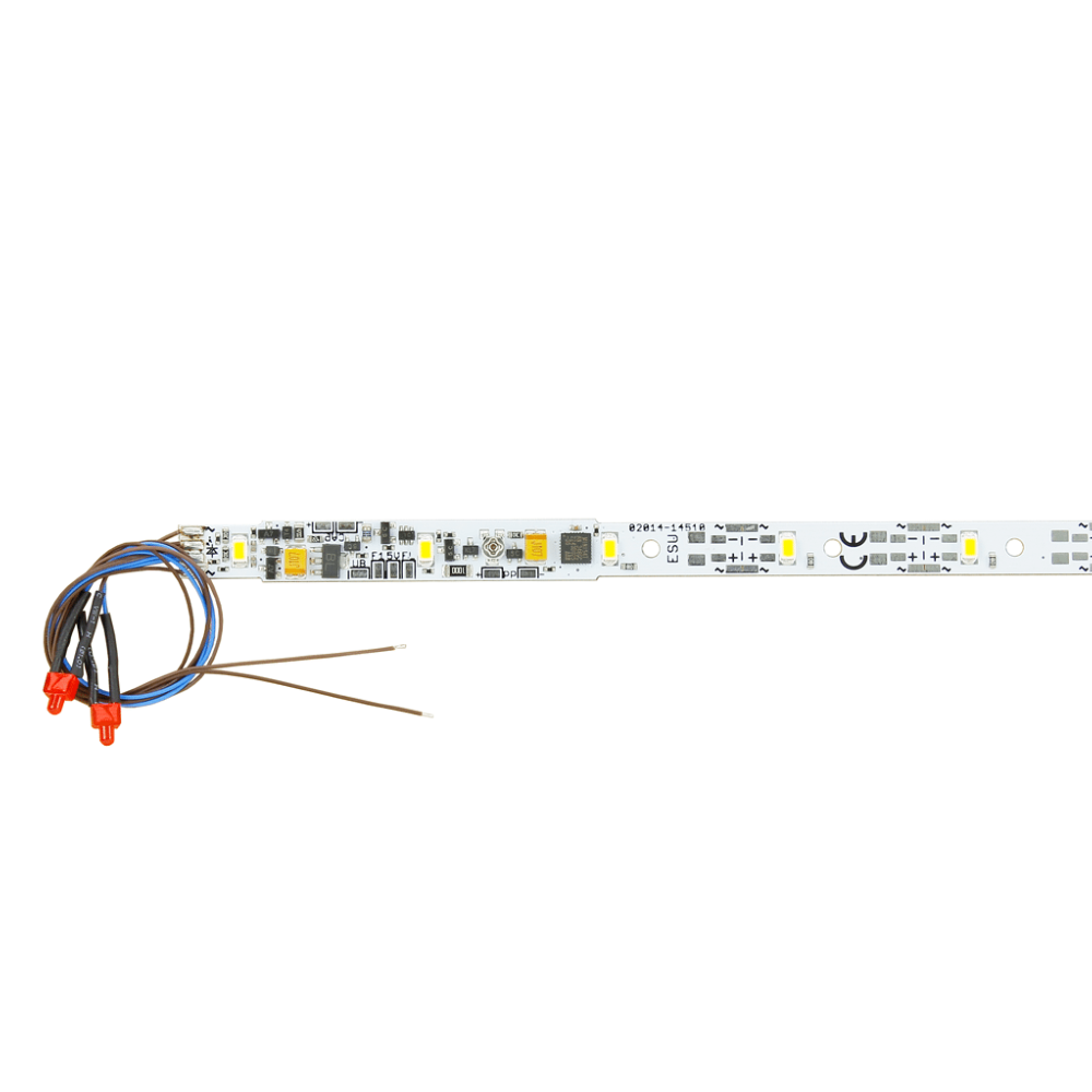 Esu 50709 Platine éclairage wagon, 11 LED Jaune, 255mm, cablé avec LEDs de fin de convoi, avec décodeur Esu Esu_50709 - 1