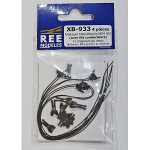 REE Modeles XB-933 Attelage CONDUCTEUR à AIMANT NEM362, 3 Tailles S/M/L (2 paires) Ree Modeles XB-933 - 1