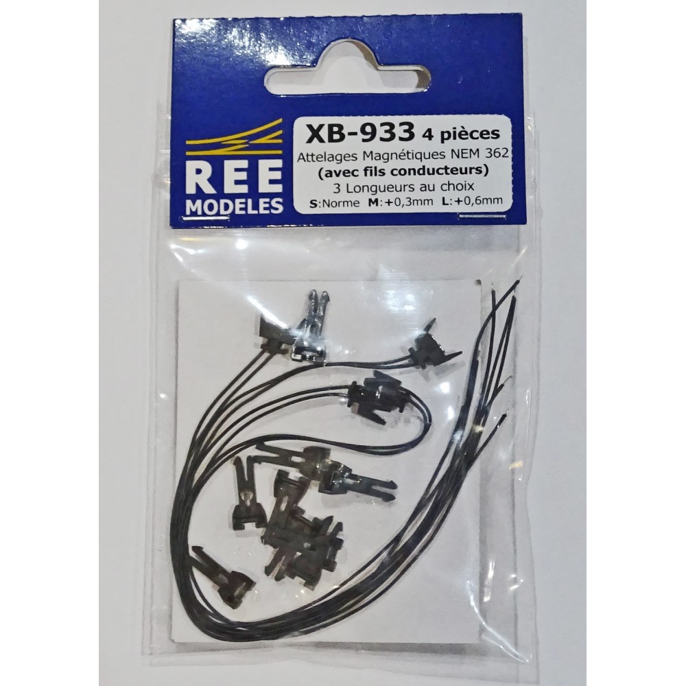 REE Modeles XB-933 Attelage CONDUCTEUR à AIMANT NEM362, 3 Tailles S/M/L (2 paires) Ree Modeles XB-933 - 1