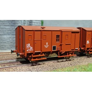 EPM 51.00.12 Set de 3 wagons marchandise Fourgons Us, rouge UIC, toit et châssis rouge, SNCF,  ep.V-VI EPM, Euro Passion Models 