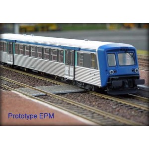 Epm 41.49.15 Rame Réversible Régional SNCF, RRR Rhones Alpes, bleu / inox, logo nouilles, n°37 EPM, Euro Passion Models EPM_E_41