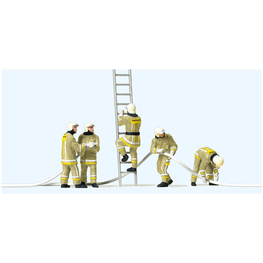 Preiser 10771 Personnages, Pompiers uniforme beige, en opération contre incendie Preiser Preiser_10771 - 1