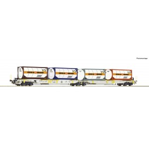 Roco 76438 Wagon-poche articulé double, AAE, chargés conteneurs citerne "Bertschi" Roco Roco_76438 - 4