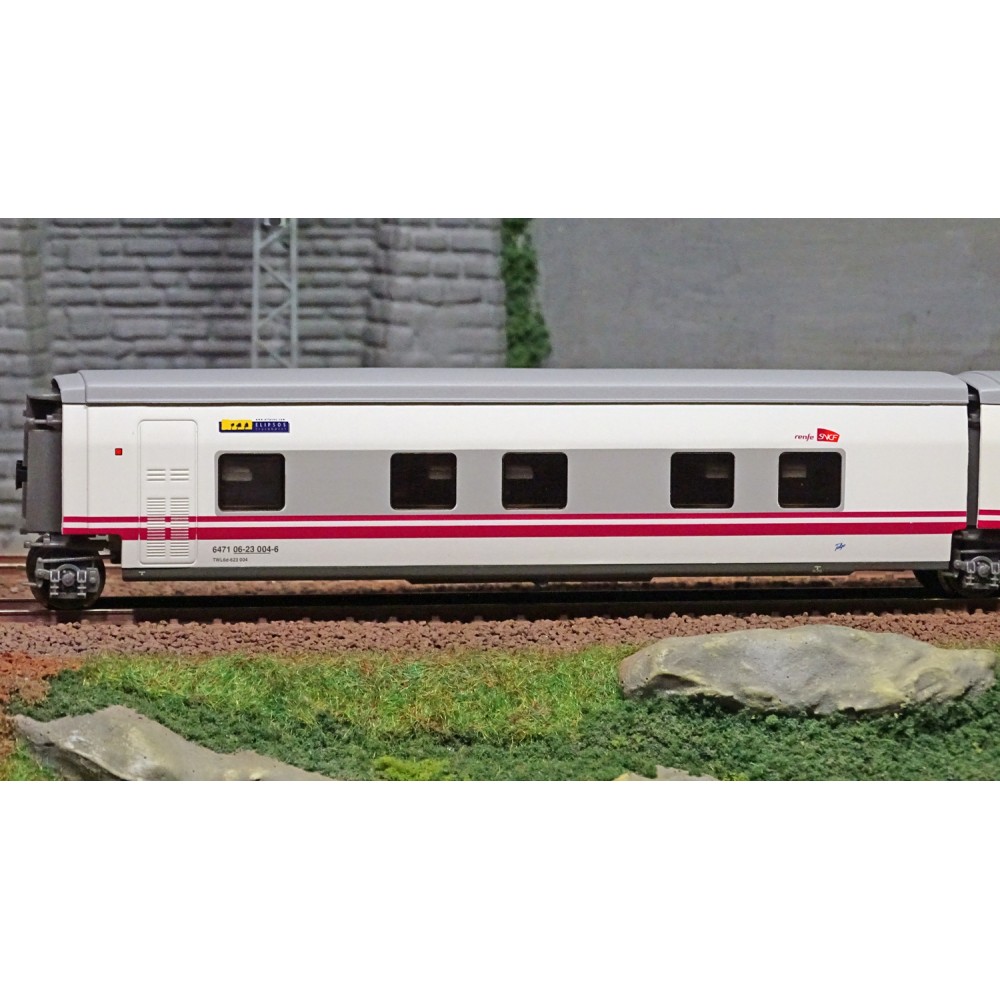 Electrotren E3362 Voiture lit Talgo "Elipsos", RENFE / SNCF, porte coté gauche Electrotren E3362 Voiture lit Talgo "Elipsos", RENFE / SNCF, porte coté gauche