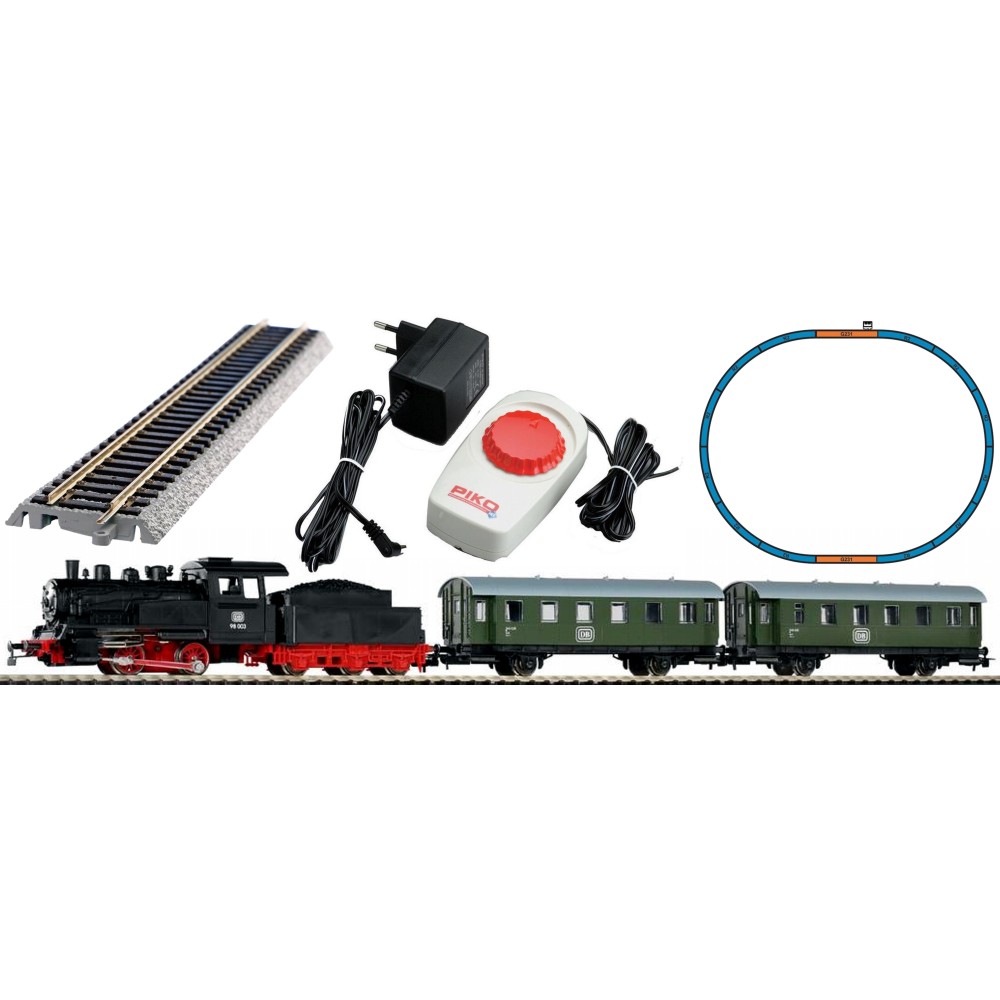Piko 57112 Coffret de départ analogique avec locomotive vapeur 98-003 DB et 2 voitures voyageurs Piko Piko 57112 - 1 Piko 57112 Coffret de départ analogique avec locomotive vapeur 98-003 DB et 2 voitures voyageurs Piko Piko 57112 - 1