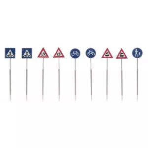 Artitec 387.215 Set de 9 panneaux de signalisation : piéton, vélo, train Artitec Arti_387.215 - 1