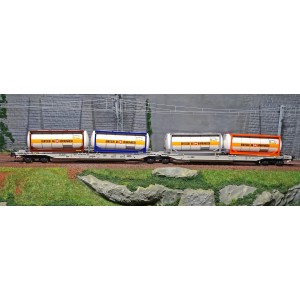 Roco 76438 Wagon-poche articulé double, AAE, chargés conteneurs citerne "Bertschi" Roco Roco_76438 - 1