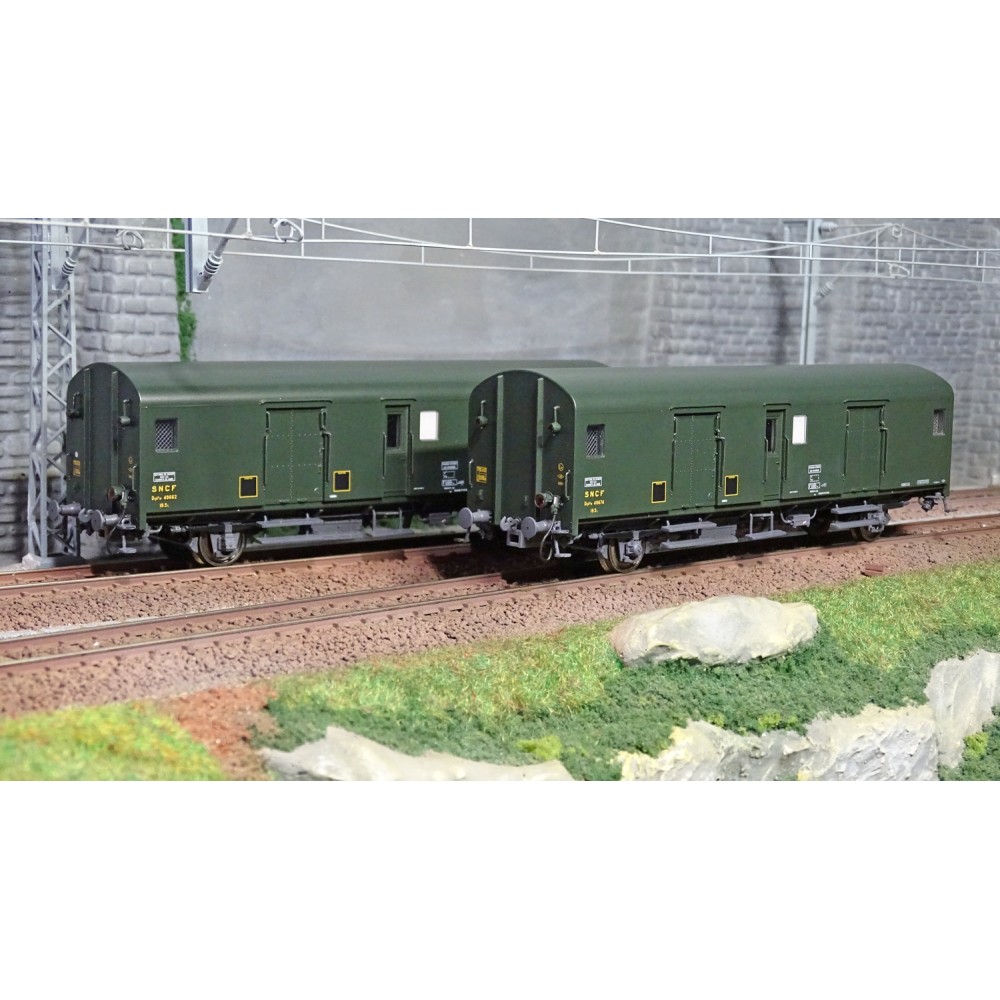 Models World 30305 Set de 2 Wagons fourgons, SNCF, Dqd2m, Vert 301, marquage 1956, feux fin de convoi Models World MW_30305 - 1