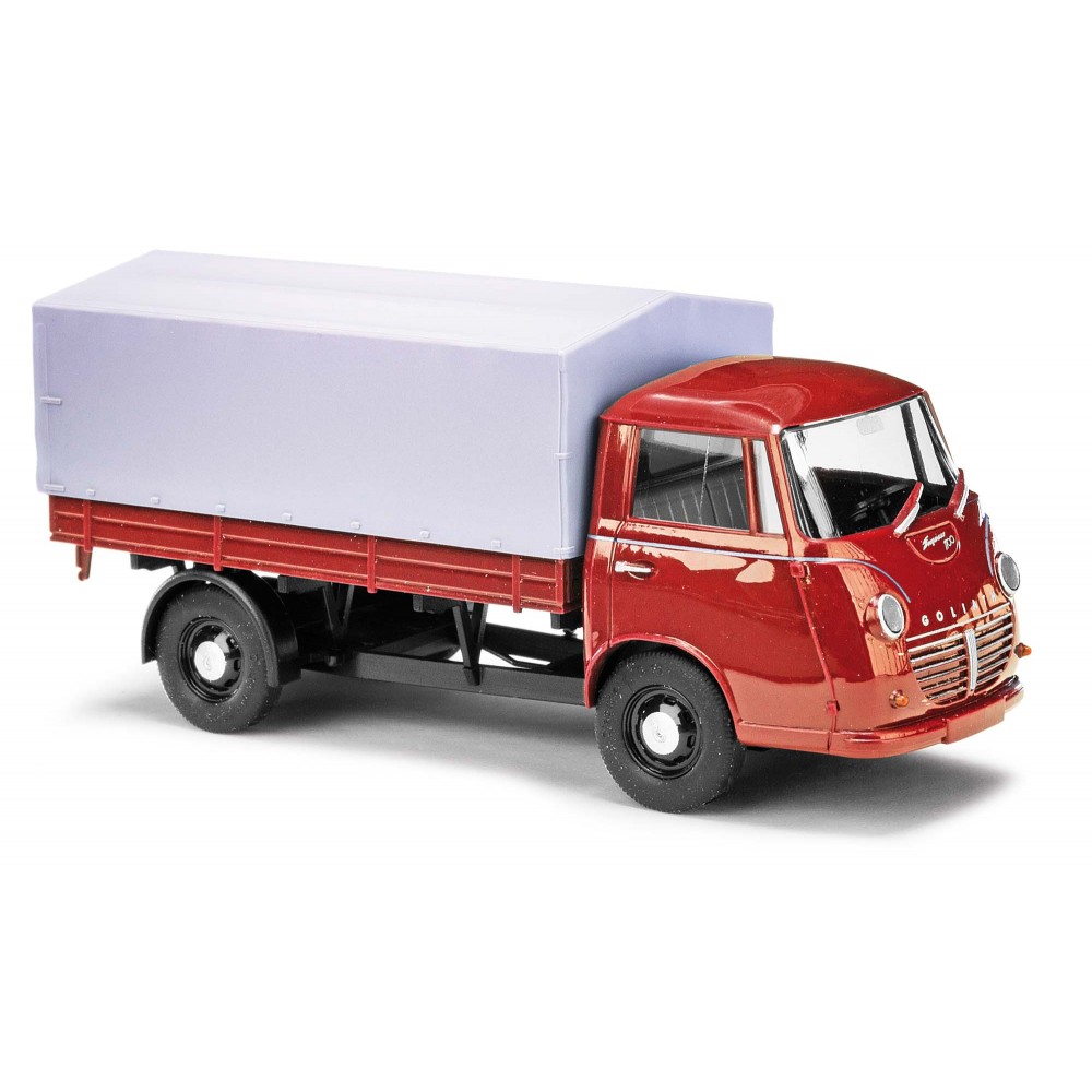 Busch 94211 Camion Goliath bâché rouge clair Busch véhicule Busch_94211 - 1