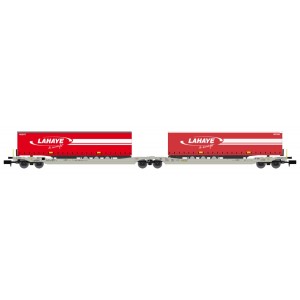 REE Modeles NW186 Wagons kangourou articulés type Sdggmrs AAE Hupac Intermodal, 2 remorques TRANSFER Ree Modeles NW-186 - 3