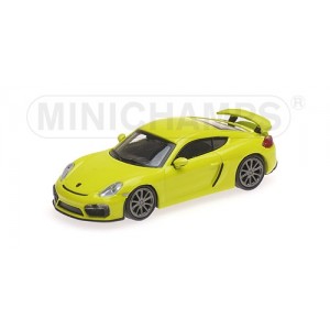 Minichamps 870066122 Voiture Porsche Cayman GT4, jaune Busch véhicule Busch_870066122 - 1