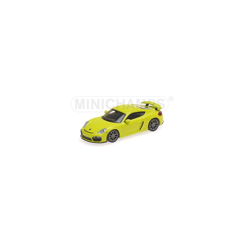 Minichamps 870066122 Voiture Porsche Cayman GT4, jaune Busch véhicule Busch_870066122 - 1