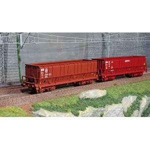 Ls Models 30805 Set de 2 wagons tombereaux, SNCF, DMH rouge UIC, VTG / SOGEWAG Ls models Lsm_30805 - 1