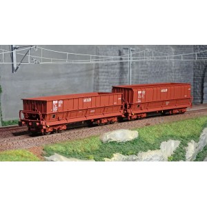 Ls Models 32300 Set de 2 wagons tombereaux, SNCB, DM / DMH rouge UIC, SACILOR Ls models Lsm_32300 - 1