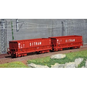 Ls Models 32301 Set de 2 wagons tombereaux, SNCB, DMH rouge UIC, SITRAM Ls models Lsm_32301 - 1