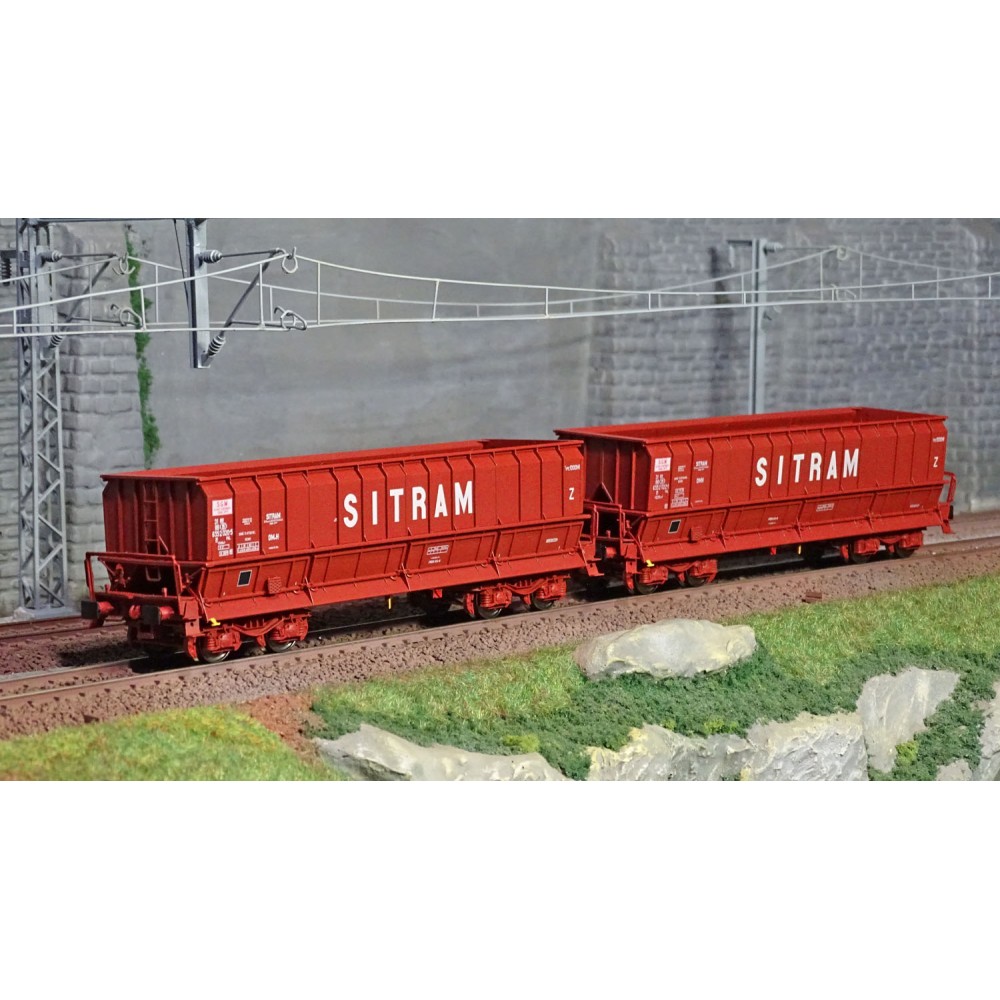 Ls Models 32301 Set de 2 wagons tombereaux, SNCB, DMH rouge UIC, SITRAM Ls models Lsm_32301 - 1