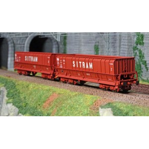 Ls Models 32301 Set de 2 wagons tombereaux, SNCB, DMH rouge UIC, SITRAM Ls models Lsm_32301 - 4