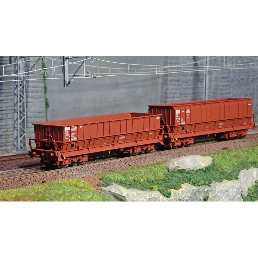 Ls Models 32303 Set de 2 wagons tombereaux, SNCB, DM / DMH rouge UIC, SACILOR Ls models Lsm_32303 - 1