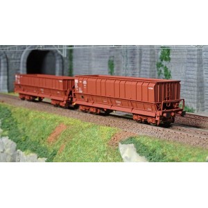 Ls Models 32303 Set de 2 wagons tombereaux, SNCB, DM / DMH rouge UIC, SACILOR Ls models Lsm_32303 - 4
