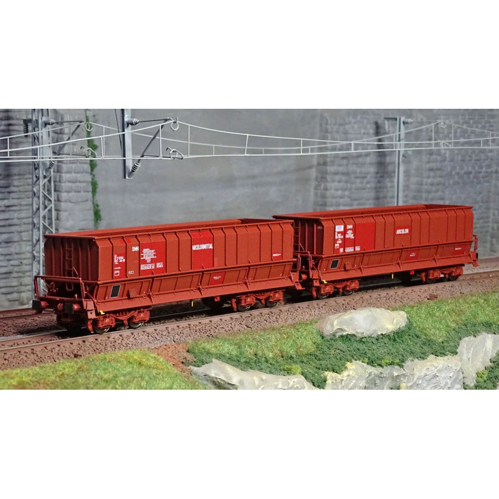 Ls Models 90803 Set de 2 wagons tombereaux, SNCF, DMH brun, ARCELOR-MITTAL Ls models Lsm_90803 - 1