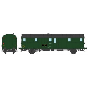 Ree Modeles VB313 Voiture fourgon OCEM 32, toit noir, bouts verts, feux fonctionnels, REGION EST, SNCF Ree Modeles VB-313 - 3