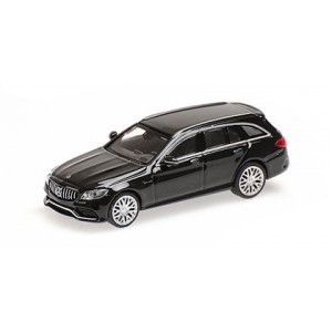 Minichamps 870038114 Voiture Mercedes AMG C63 T 2019, noire Busch véhicule Busch_870038114 - 1