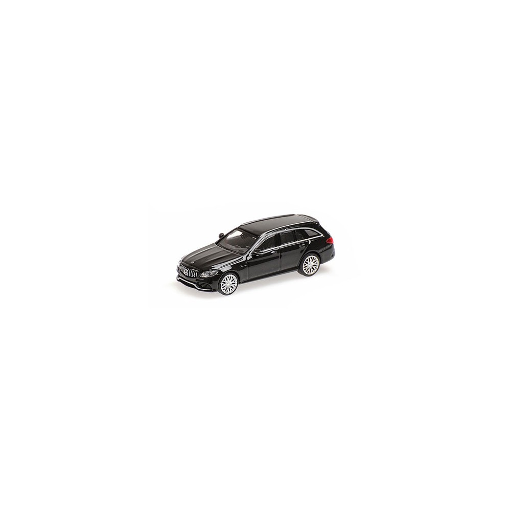 Minichamps 870038114 Voiture Mercedes AMG C63 T 2019, noire Busch véhicule Busch_870038114 - 1