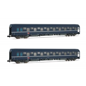 Arnold HN4343 Set de 2 voitures-lits T2, livrée bleu avec logo carmillon, échelle N Arnold HN4343 - 4