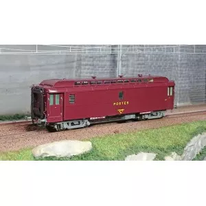 Ree Modeles VB250 Voiture postale ambulant OCEM 16m, PAZ brun PTT, châssis gris, SNCF Ree Modeles VB-250 - 1