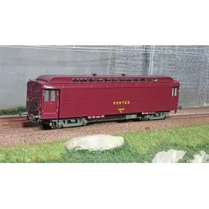 Ree Modeles VB254 Voiture postale Allège OCEM 16m, PEZ brun PTT, châssis gris, SNCF Ree Modeles VB-254 - 1