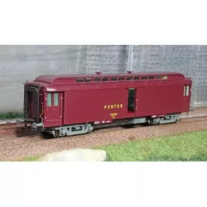 Ree Modeles VB255 Voiture postale Allège Pantin, PEZ brun PTT, châssis gris, SNCF Ree Modeles VB-255 - 1