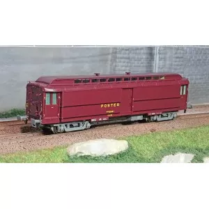 Ree Modeles VB258 Voiture postale Allège Pantin, PEZ brun PTT, châssis gris, sans soufflet, SNCF Ree Modeles VB-258 - 1