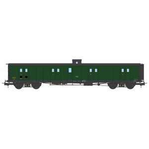 Ree Modeles VB359 Fourgon à bogies, ex-PLM, vert 306, vigie, toit et bouts noirs, petits marchepieds, SNCF Ree Modeles VB-359 - 