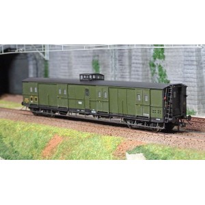Ree Modeles VB358 Fourgon à bogies, ex-PLM, vert 306, vigie, toit et bouts noirs, SNCF Ree Modeles VB-358 - 2