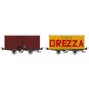 Ree modeles VM011 Set de 2 Wagons Couverts freinés CFC, Toit Rond, Rouge UIC, DREZZA, HOm Ree Modeles VM-011 - 3