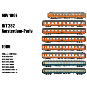 Models Word 1907 Set de 8 Voitures Paris-Amsterdam, WR / I6 / Bm, DB - SNCB Models World MW_1907 - 2