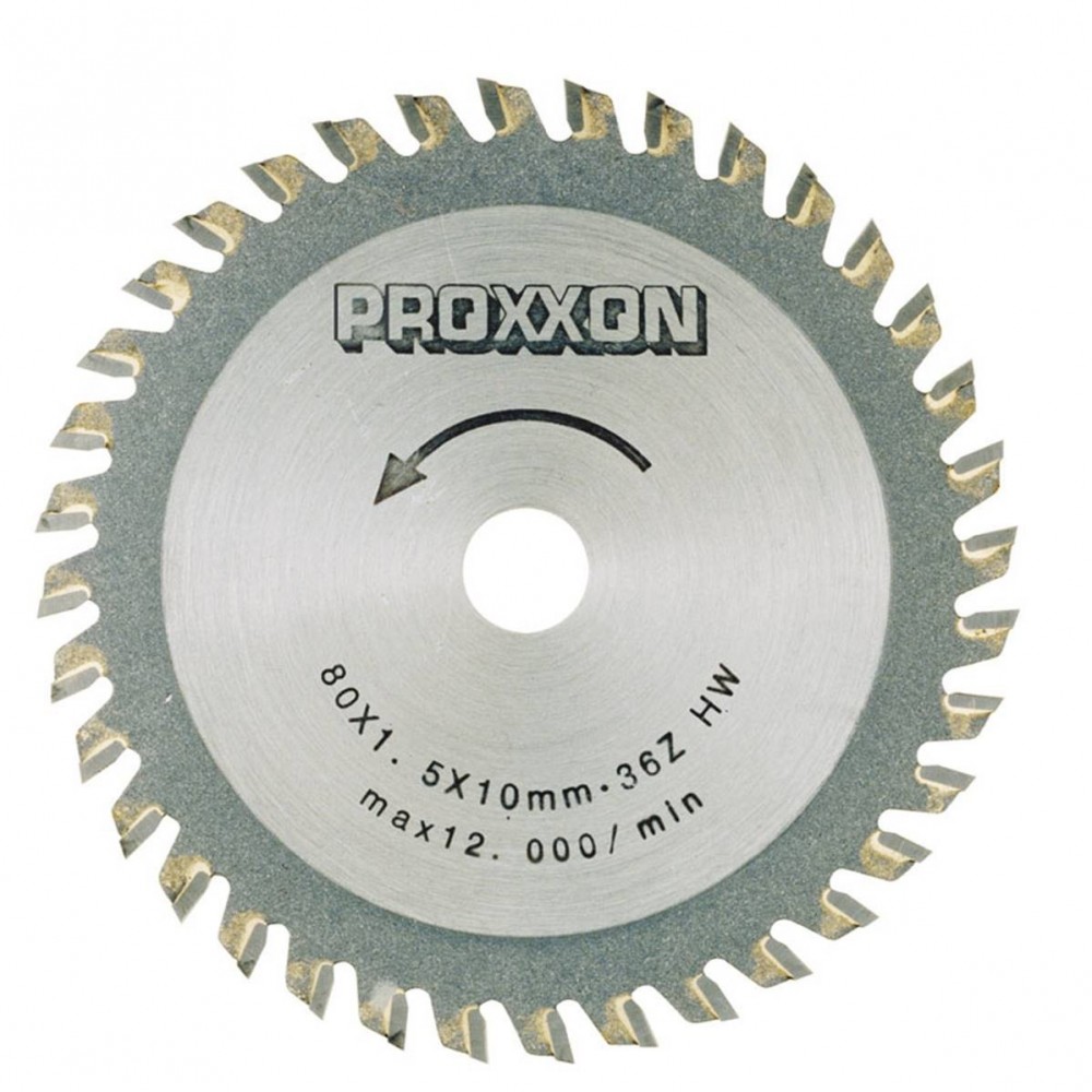 Lames de scie à plaquettes carbure 80 mm, 36 dents Proxxon 28732 Lames de scie à plaquettes carbure 80 mm, 36 dents Proxxon 28732