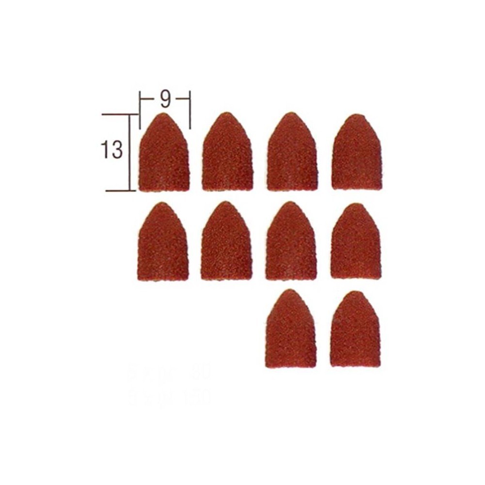 Cylindres abrasifs forme capuchon 9mm grain 80 et 150 (x10) Proxxon Proxxon PRX-28989 - 1