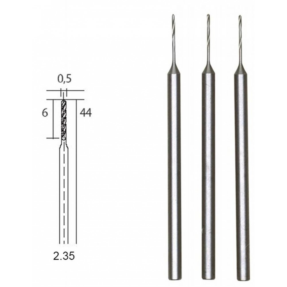 Forets HSS en acier, Ø 0.5 mm, 3 pièces Proxxon Proxxon PRX-28864 - 1