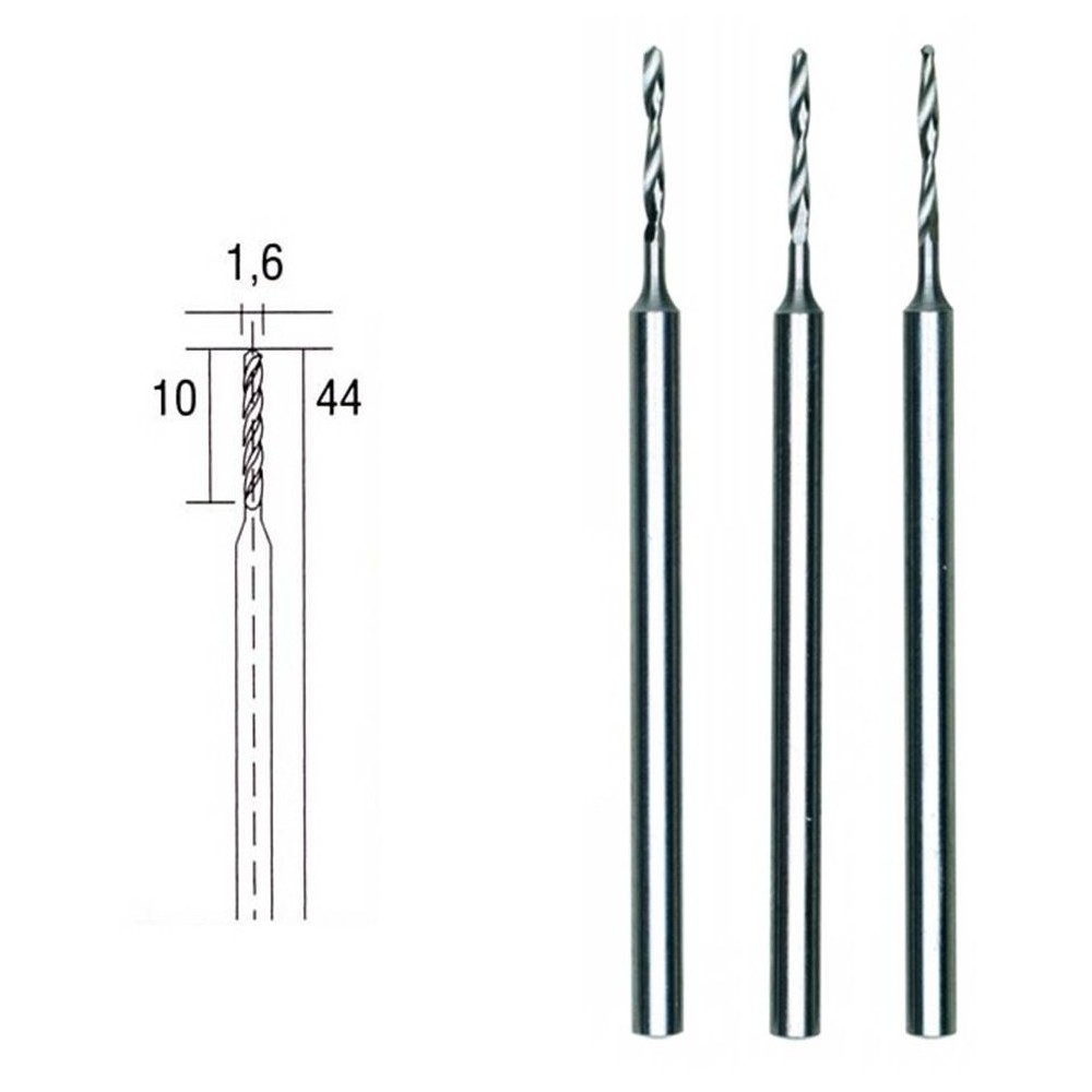 Forets HSS en acier, Ø 1.0 mm, 3 pièces Proxxon Proxxon PRX-28854 - 1