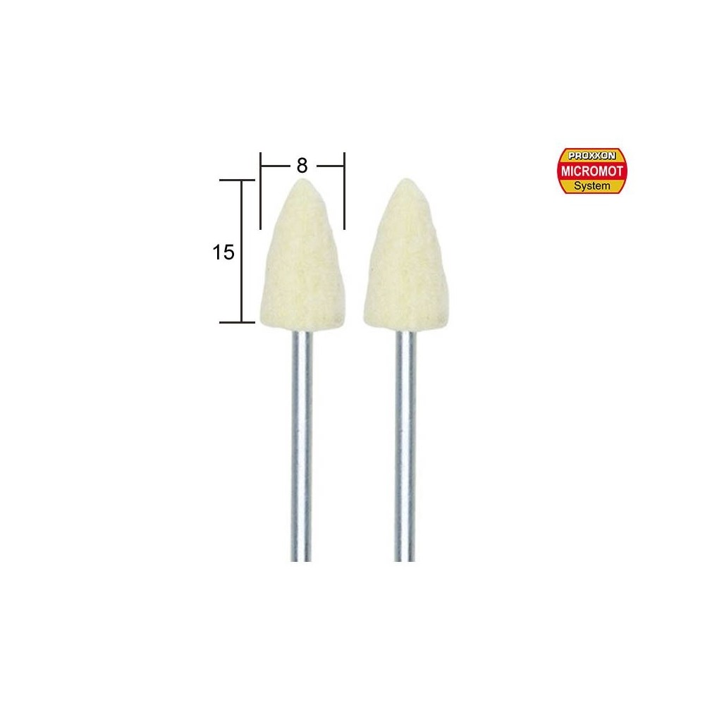 Polissoir en feutre projectile, 15x8mm, 2 pièces Proxxon Proxxon PRX-28801 - 1