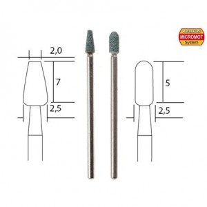 Meules en carbure de silicium, forme pointues (x2) Proxxon Proxxon PRX-28270 - 1