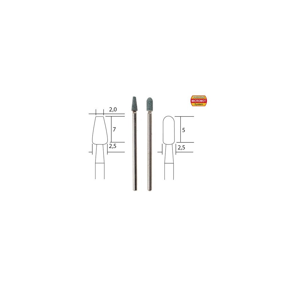 Meules en carbure de silicium, forme pointues (x2) Proxxon Proxxon PRX-28270 - 1