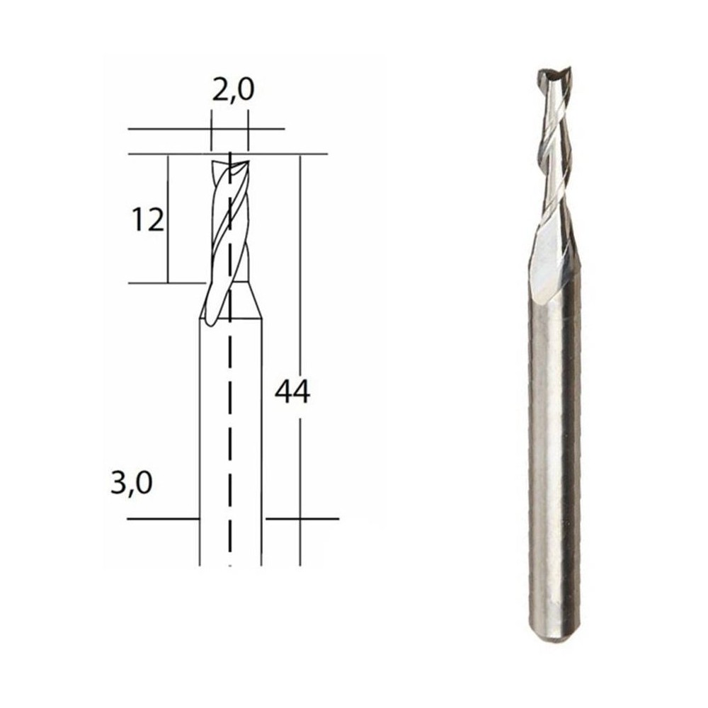 Fraise en métal dur Ø 2mm Proxxon - PRX-28759