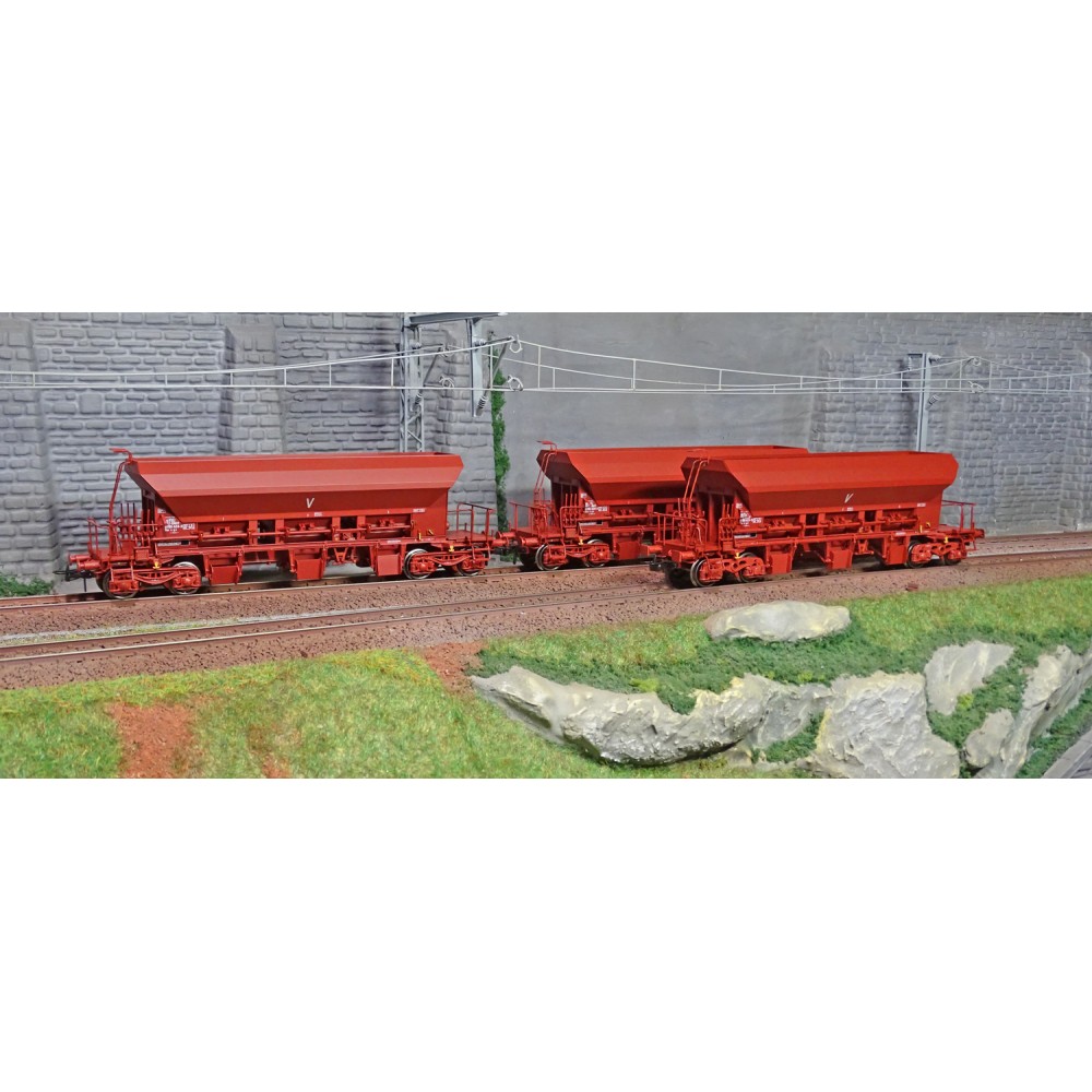 Ree modeles WB679 Set de 3 wagons trémie à Ballast F70 Uas, SNCF, ep. IV-V Ree modeles WB679 Set de 3 wagons trémie à Ballast F70 Uas, SNCF, ep. IV-V