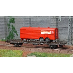 Ree modeles WB617 Wagon UFR Biporteur brun, remorque fourgon deux essieux SOBOTRAF Ree Modeles WB-617 - 2