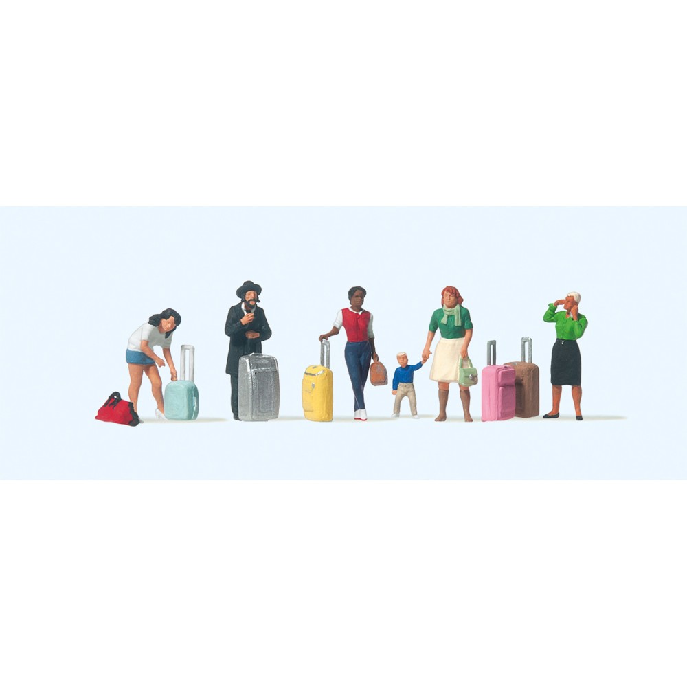 Preiser 10795 Personnages, Voyageurs avec trolley Preiser Preiser_10795 - 1