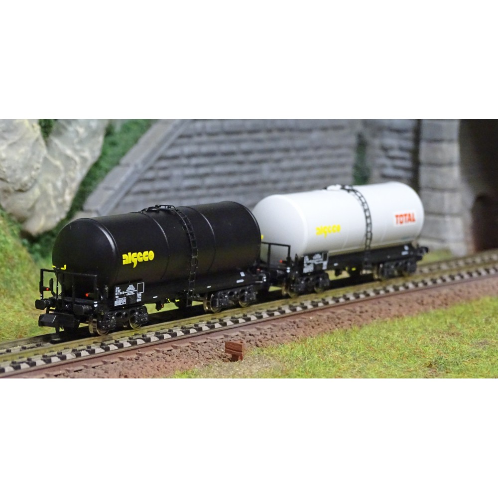 REE Modeles NW225 Set de 2 wagons citernes ANF, Transport de Produits pétroliers, SNCF, ALGECO / ALGECO TOTAL, N- 1/160 Ree Mode REE Modeles NW225 Set de 2 wagons citernes ANF, Transport de Produits pétroliers, SNCF, ALGECO / ALGECO TOTAL, N- 1/160 Ree Mode
