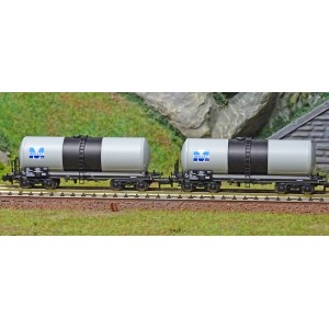 REE Modeles NW230 Set de 2 wagons citernes ANF, Transport de Lubrifiants, SNCF, MILLET, N- 1/160 Ree Modeles NW-230 - 2